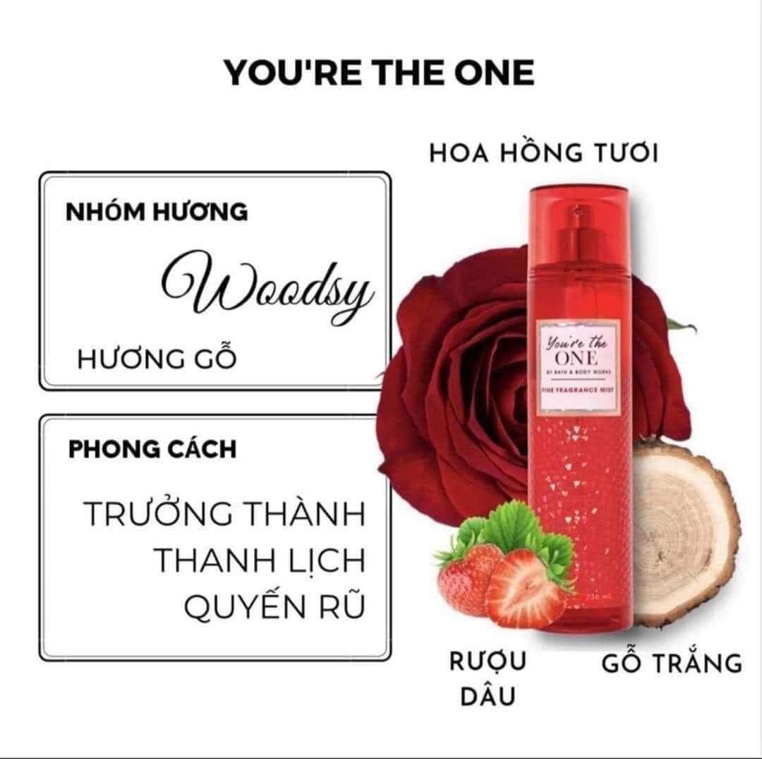 Xịt thơm Body Mist You're The One Bbw 236ml Mĩ