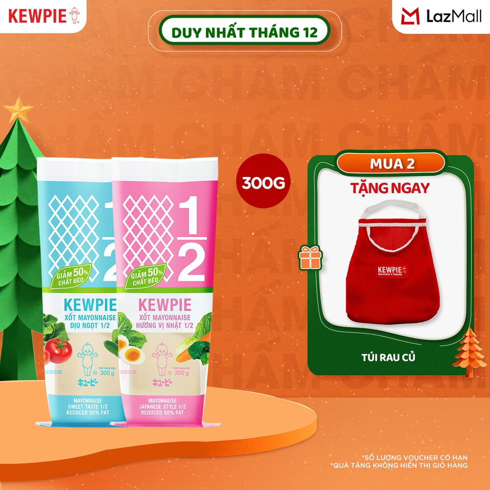  Combo 2 Xốt Mayonnaise Kewpie Hương Vị Nhật & Dịu Ngọt 1 2 Giảm 50% Chất Béo 300g 