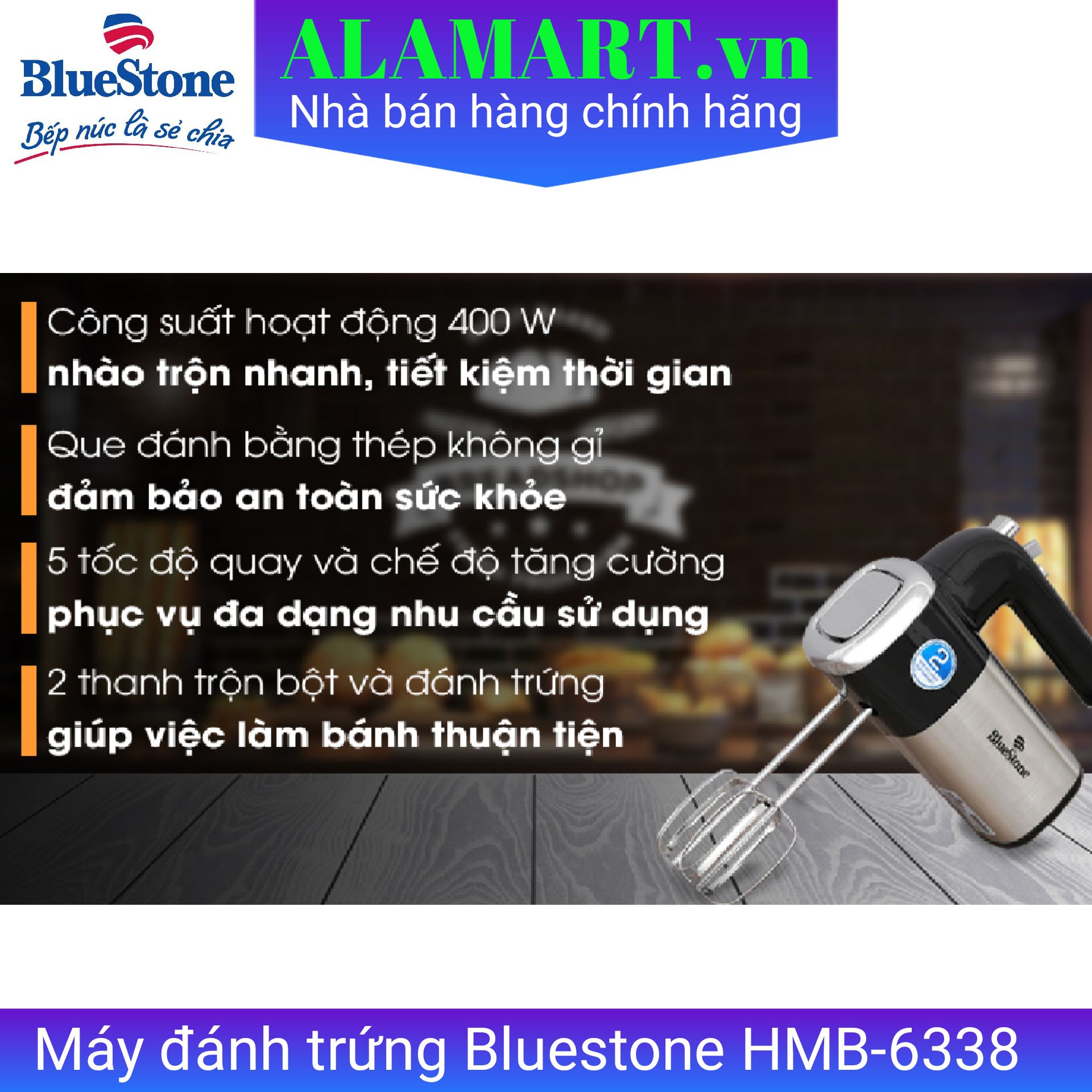 Máy đánh trứng Bluestone HMB-6338