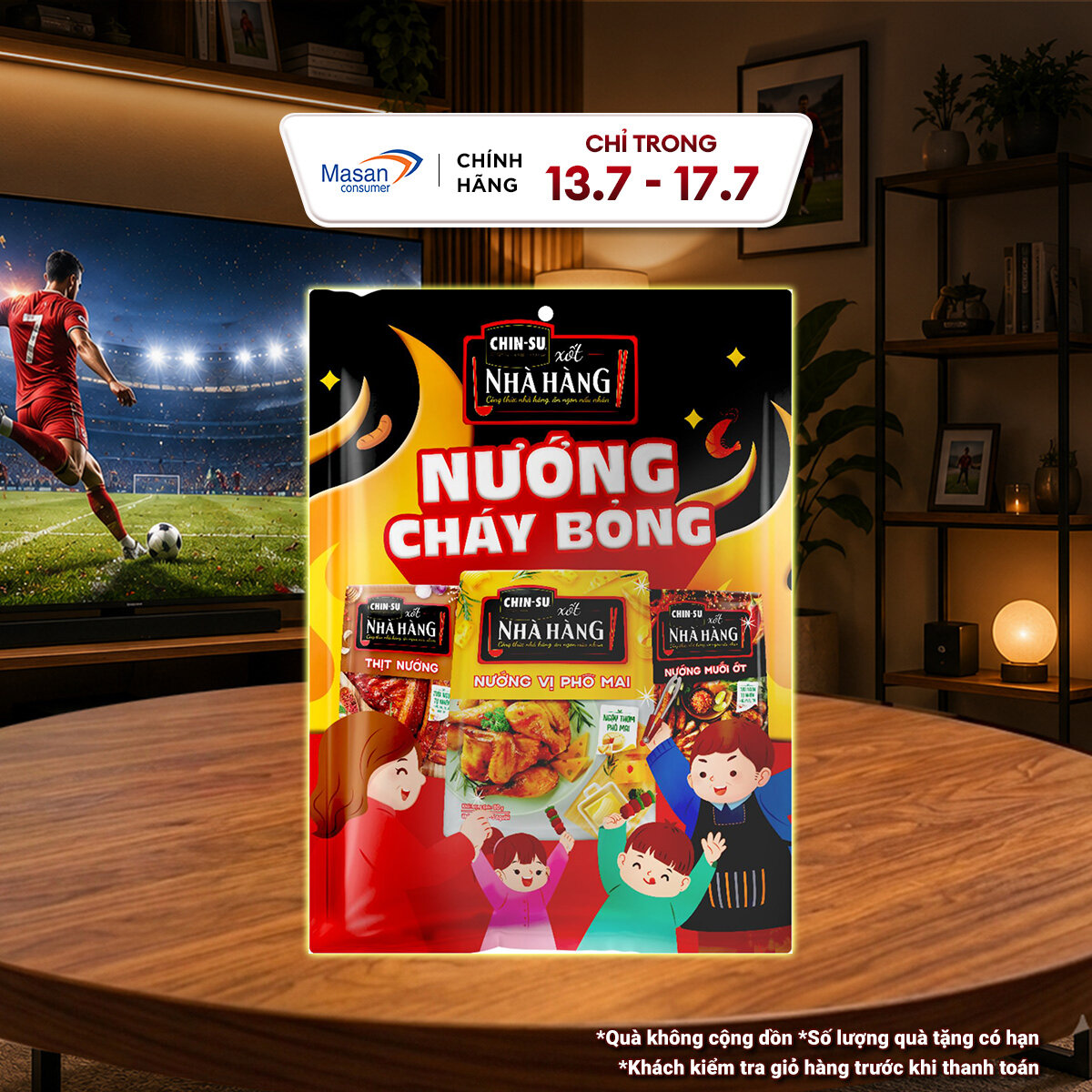 Combo xốt CHIN-SU nướng cháy bỏng (1túi xốt Thịt nướng mới 80gr + 1túi xốt nướng muối ớt 80gr + 1túi xốt nướng phô mai 80gr)