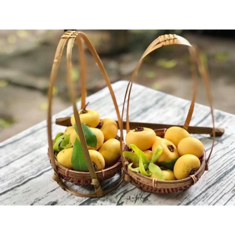 [PHỤ KIỆN TRANG TRÍ] [Phụ Kiện Chụp Ảnh] quang gánh tre mini để bàn gồm 2 thúng 2 quang 1 gánh