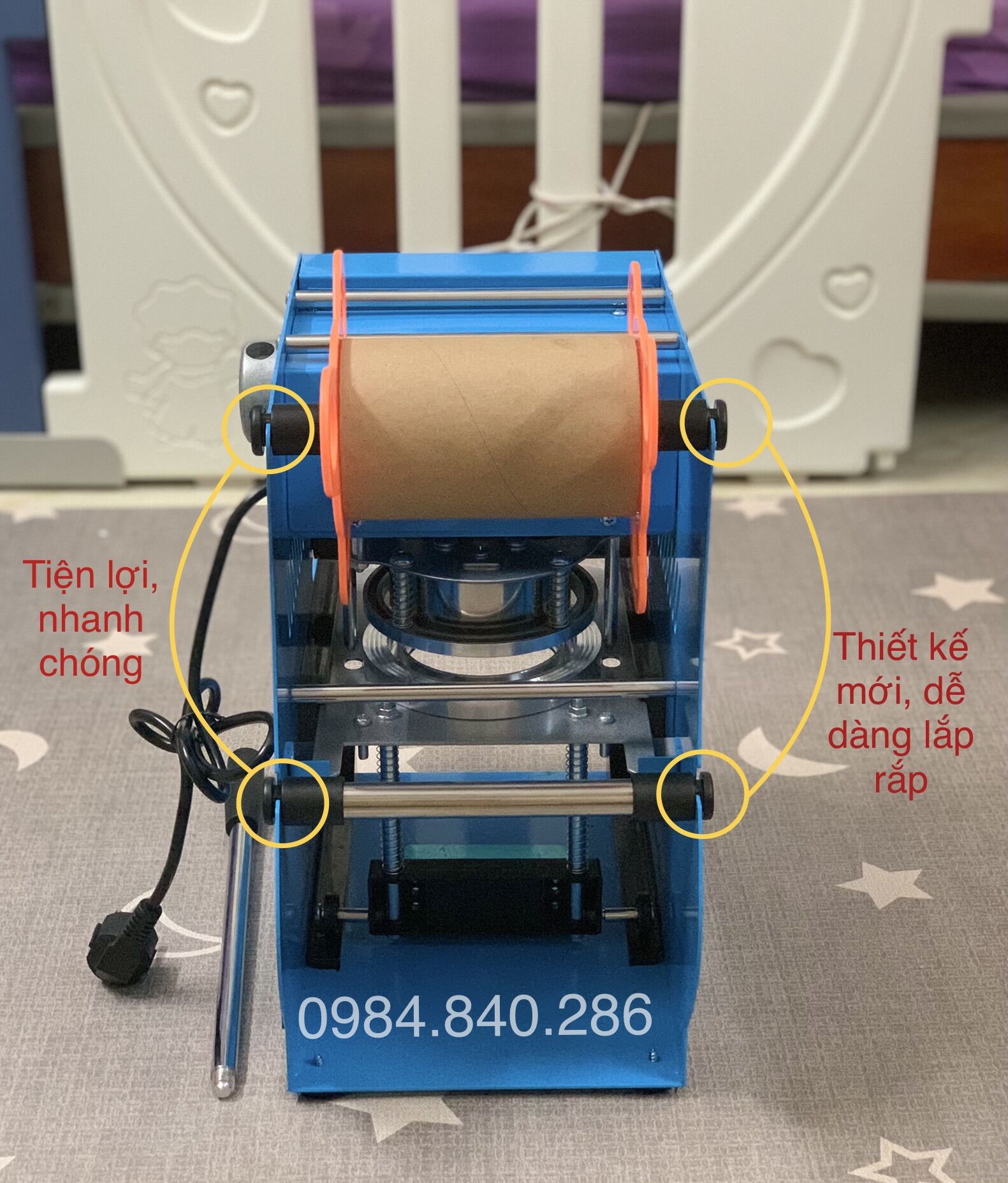 MÁY ÉP MIỆNG LY, DẬP NẮP CỐC NHỰA Yili D8
