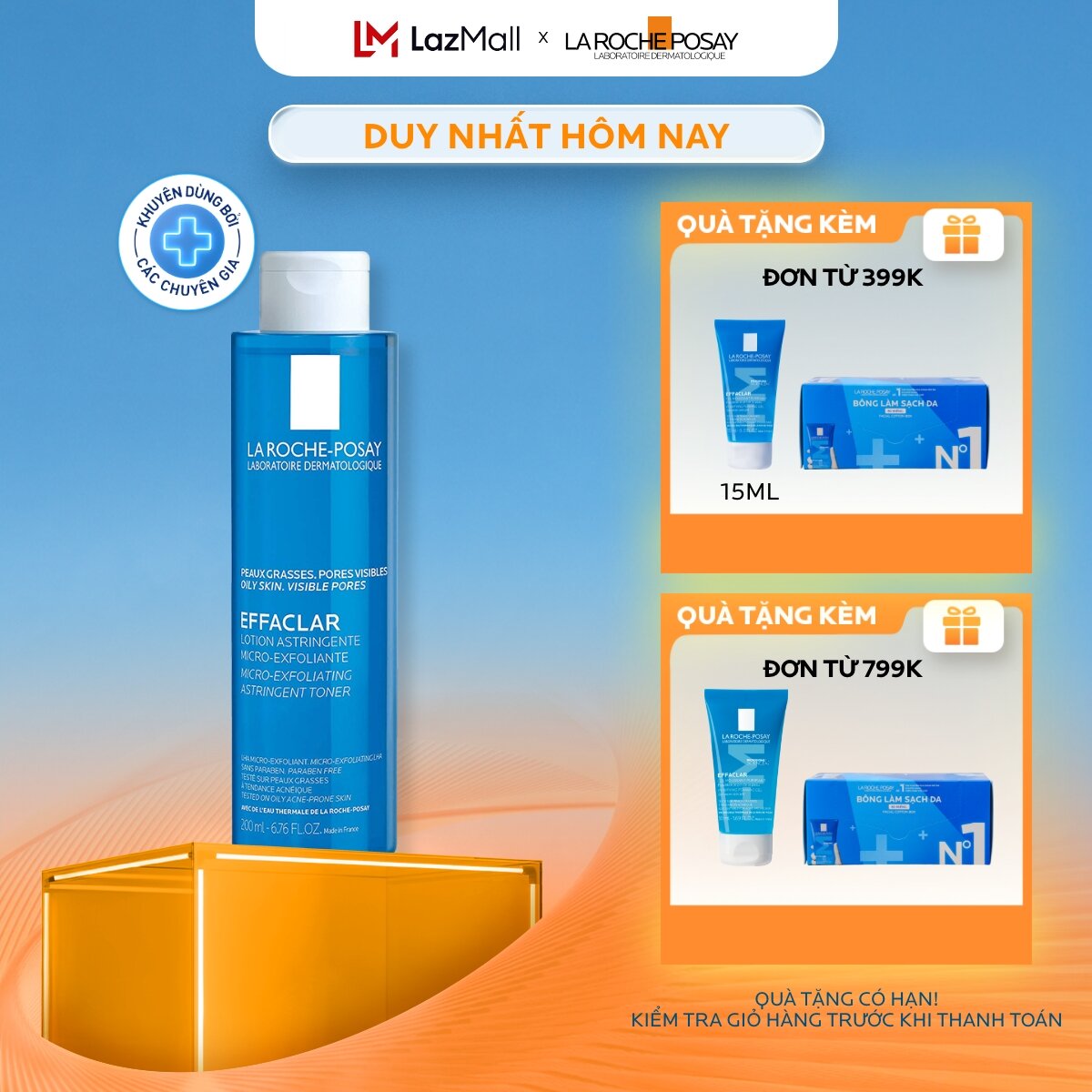 Nước cân bằng (toner) giàu khoáng dành cho da dầu La Roche-Posay Effaclar Astringent Lotion 200ml