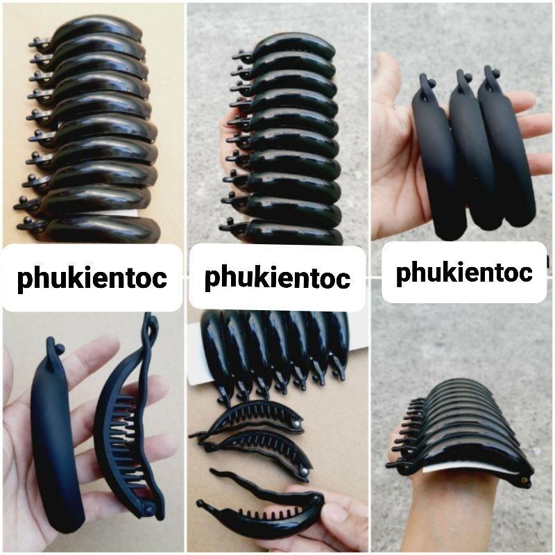 Kẹp tóc ngang ,kẹp cóc mo trơn màu đen