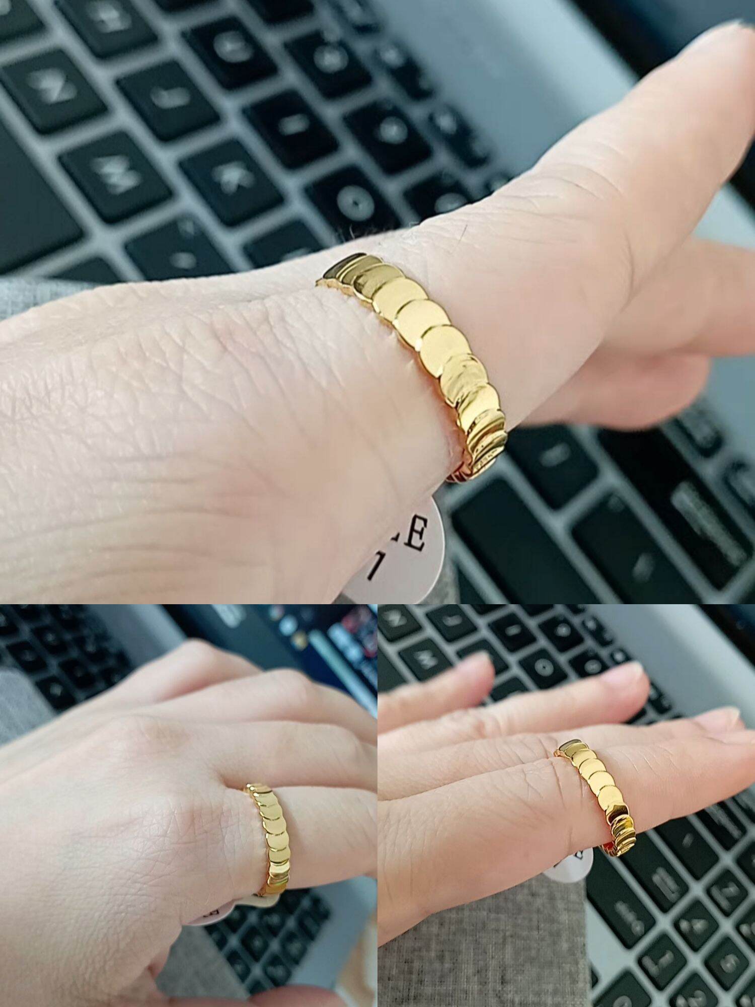 NHẪN TITAN MẠ VÀNG TƯƠI Vảy Cá
