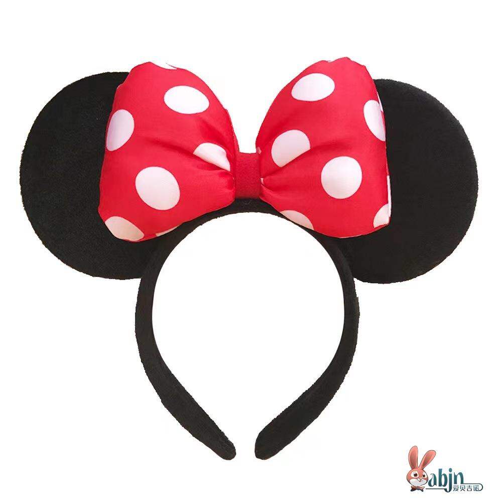 Bờm tóc tai chuột mickey kiểu hoạt hình bờm tóc trẻ em người lớn trang sức tóc thỏ động vật nơ bướm lớn kim sa