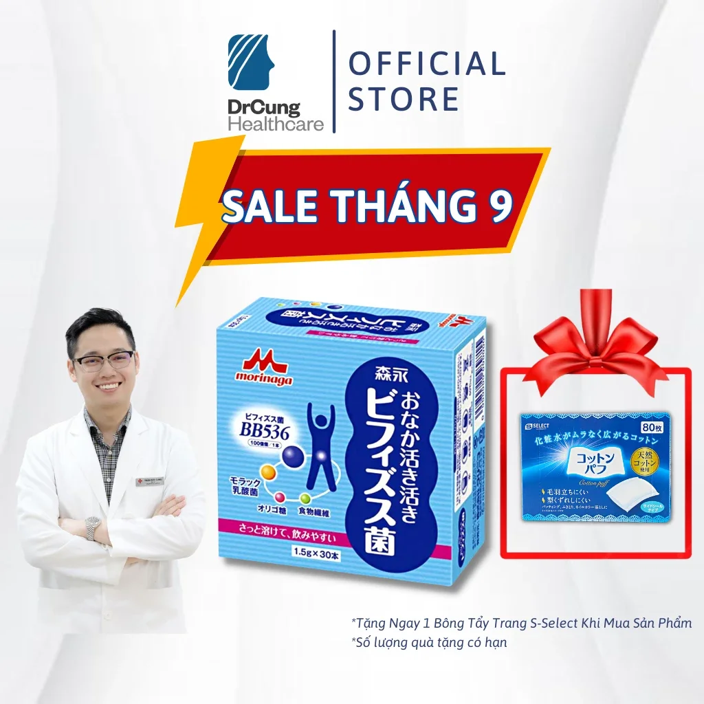 Bác Sĩ Cung Bột Men Vi Sinh Bổ Sung Lợi Khuẩn BB536 Morinaga - Men Vi Sinh Cho Bé, Lợi Khuẩn, Tăng Sức Đề Kháng (30 Gói)