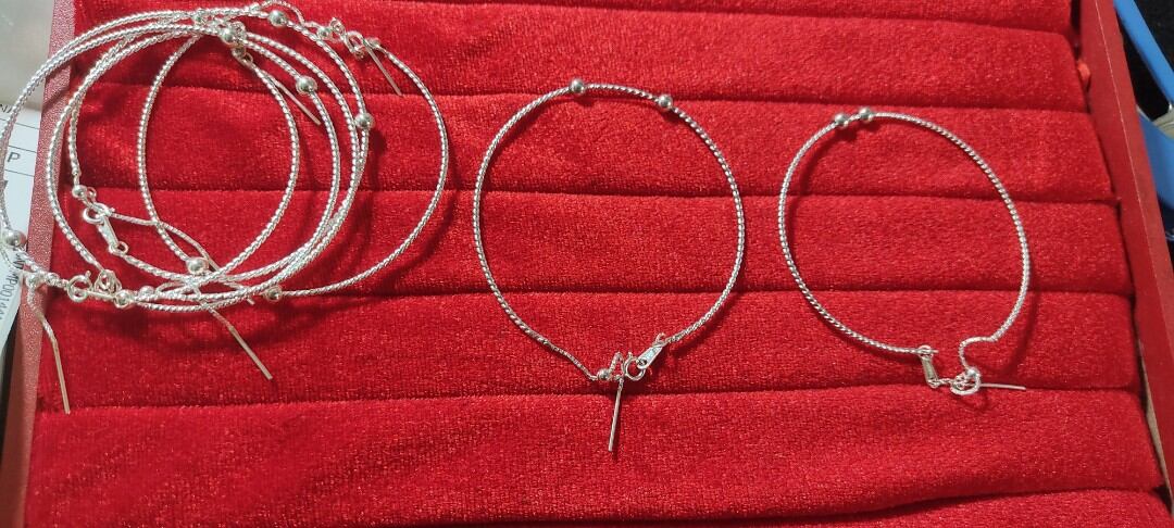 Vòng tay bạc ta  xỏ đá lu thống phong thủy (không đá)