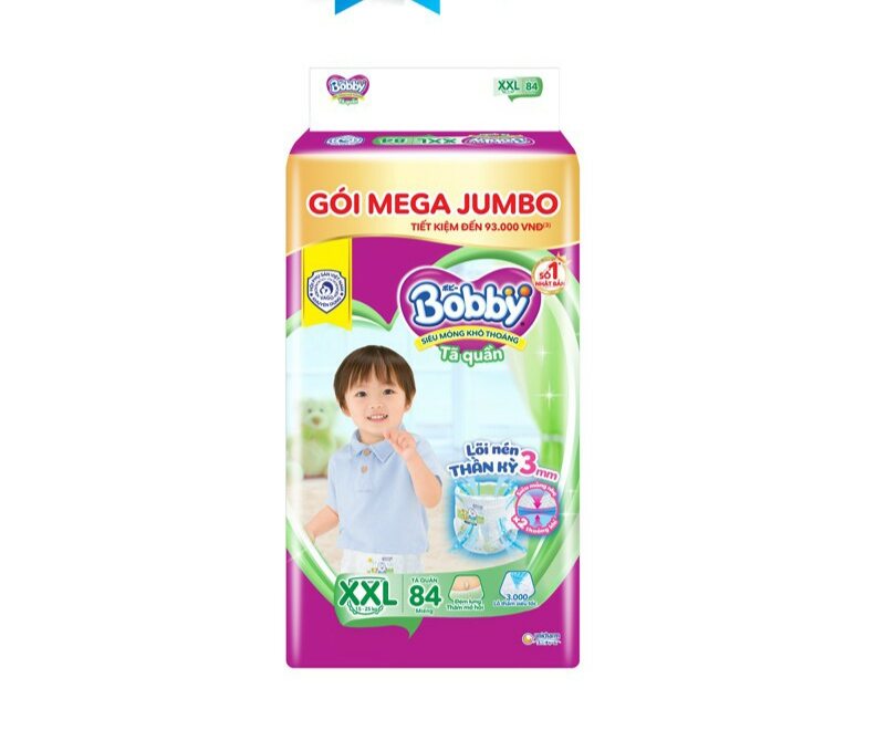 Tã quần Bobby M 120 miếng, M120. Date 2025