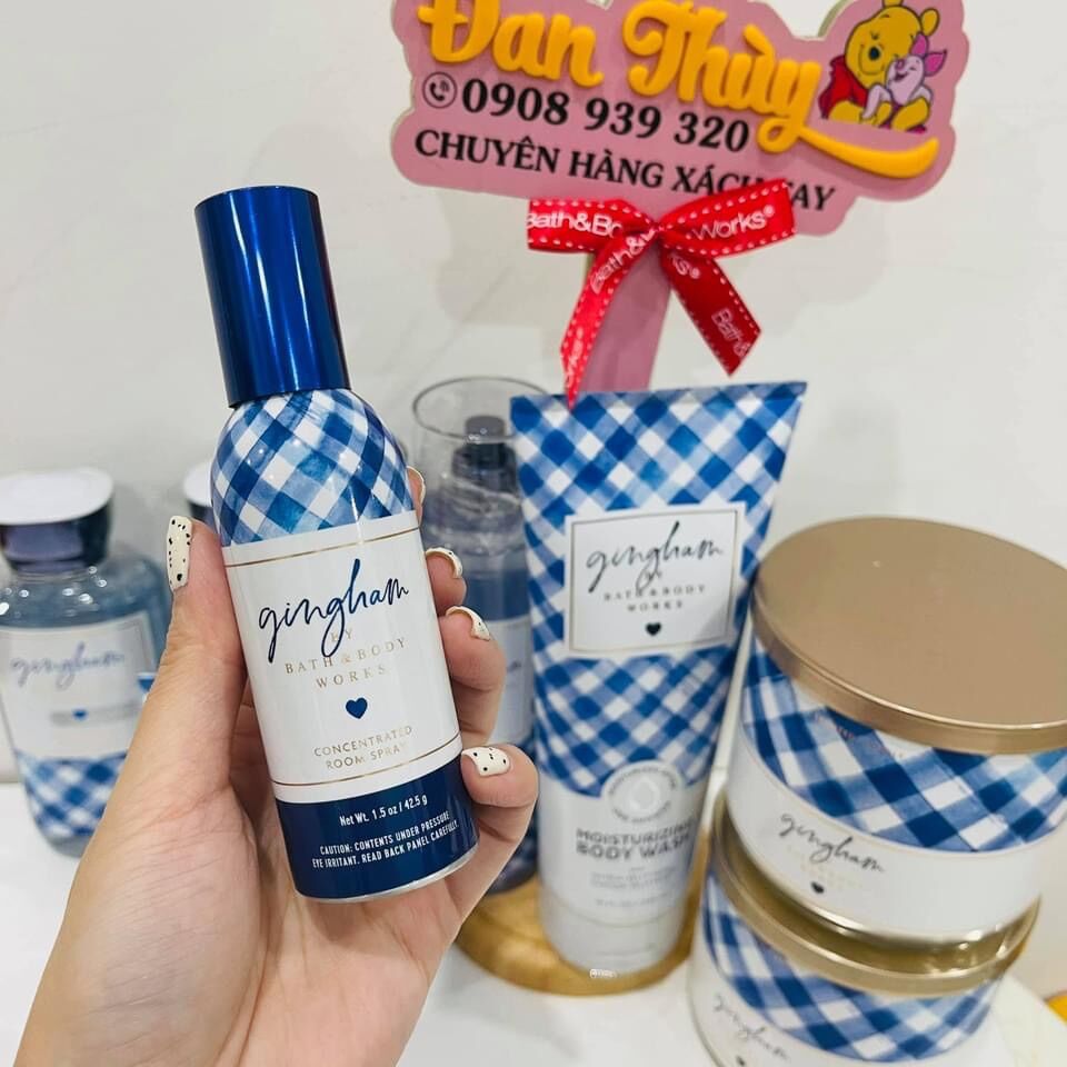 GINGHAM Xịt Thơm Tắm Dưỡng BATH & BODY WORKS 236ml (hàng Mỹ)