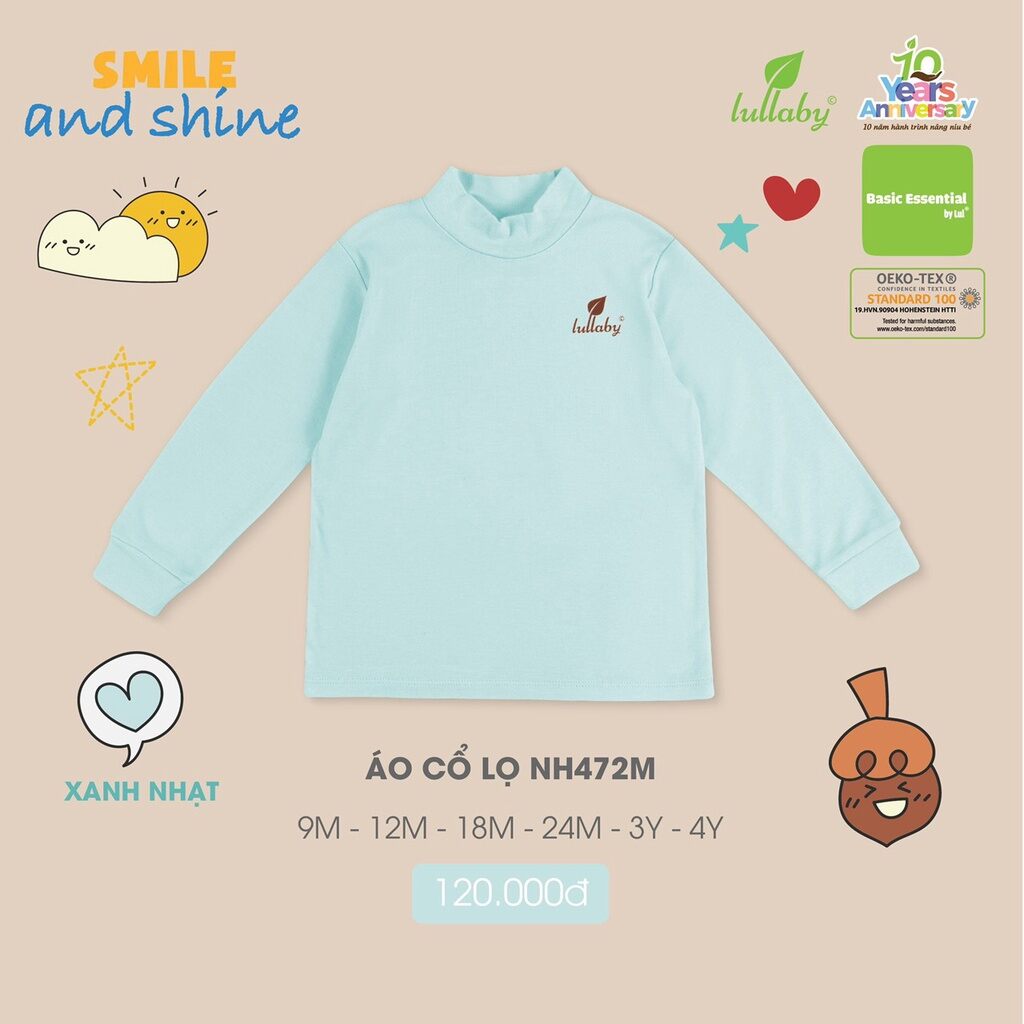 [Lullaby] Áo cổ 3 phân/cổ lọ chất cotton dày hàng đông 2022