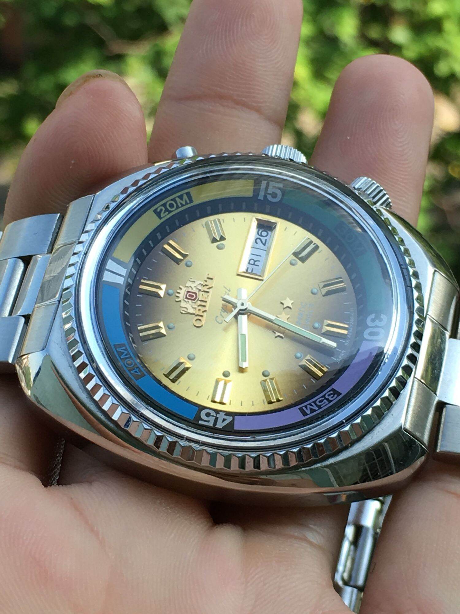 ĐỒNG HỒ NAM : Tqlc mặt vàng size 42mm