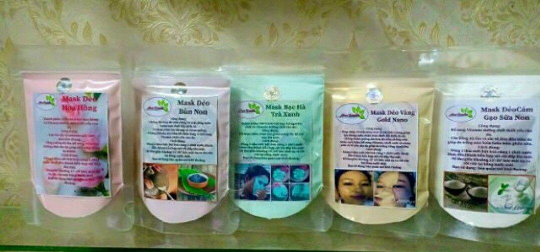 [Tặng Kèm Que Đắp]100G Mask Dẻo Bạc Hà Dẻo Hoa Hồngdẻo Bùn Non Dẻo Cám Gạovàng Sâm