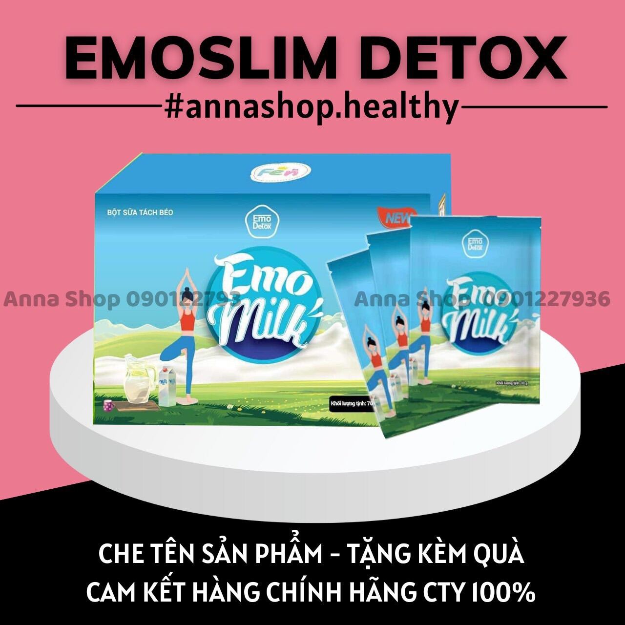 [Emoslim Chính Hãng] Sữa Giảm Cân Emo Milk - Sữa Tách Béo - Giảm Cân 2-5Kg Chỉ Sau 7 Ngày