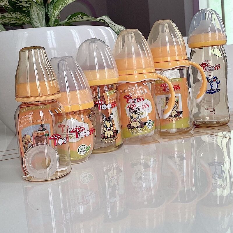 Bình sữa PPSU-Toom Nhật cổ rộng đủ size 80ml 160ml 180ml 240ml 260ml chính