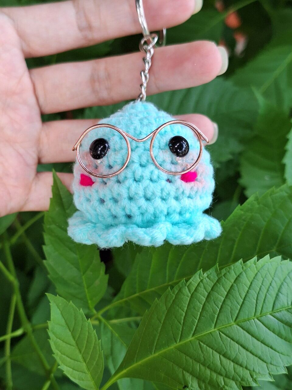Móc khóa bạch tuộc len handmade