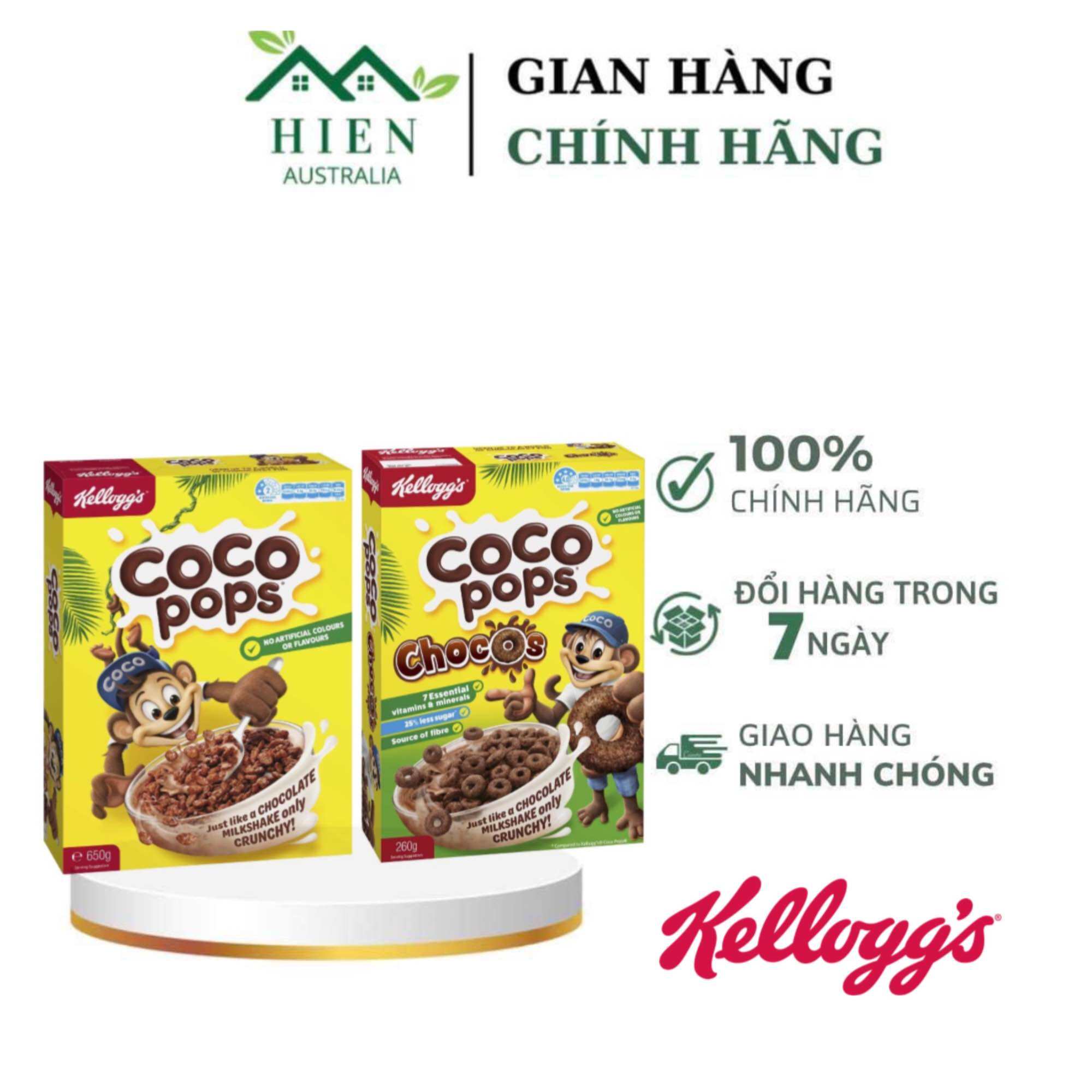 Ngũ Cốc Kellogg’s Chocolate Coco Pop 375g/260g