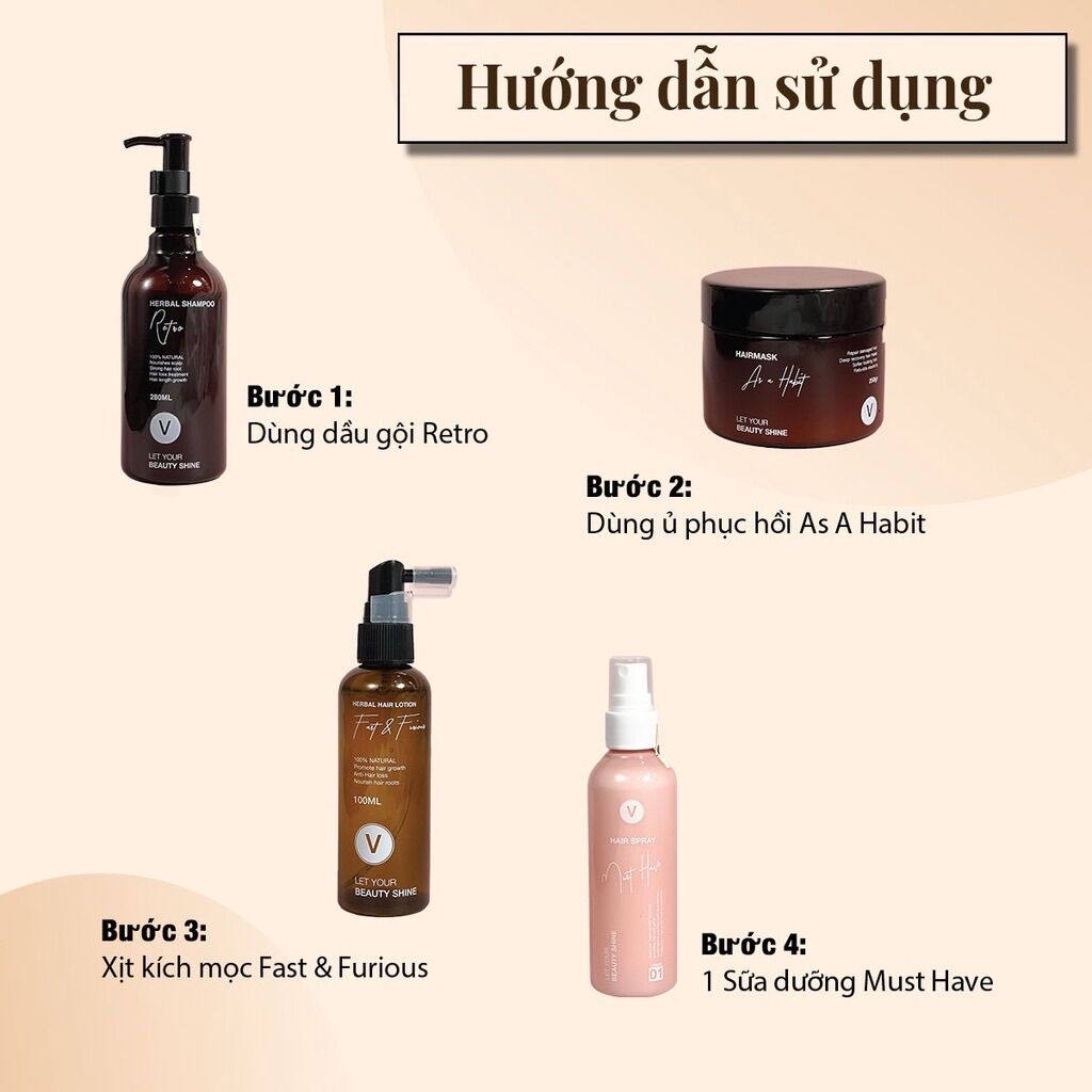COMBO 4 Món Dưỡng Tóc Toàn Diện VYVYHAIRCARE