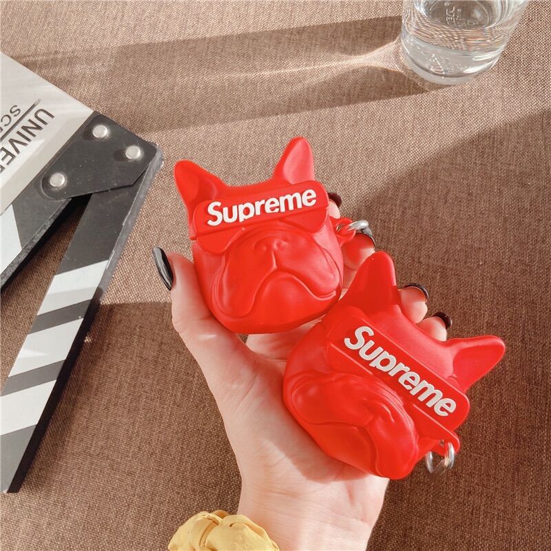 Case Airpods 1/2/pro Hình Chó Supreme