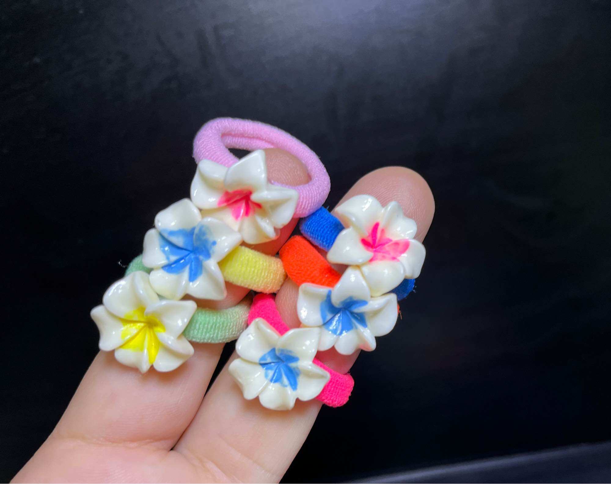🪼Combo 10 Dây cột Tóc Hoa sứ Nhiều Màu, Nhỏ Cho Bé Gái