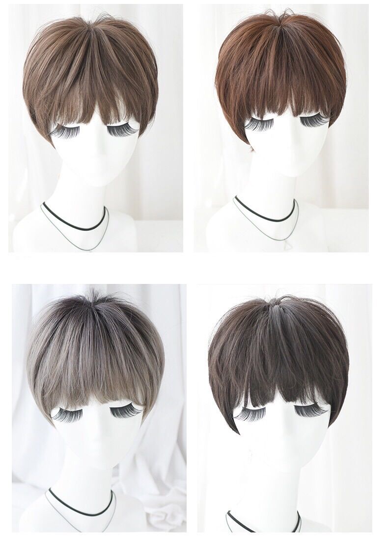 Tóc Giả Nguyên Đầu Tém Ngắn Cá Tính Tặng Lưới Trùm Hàng Loại 1