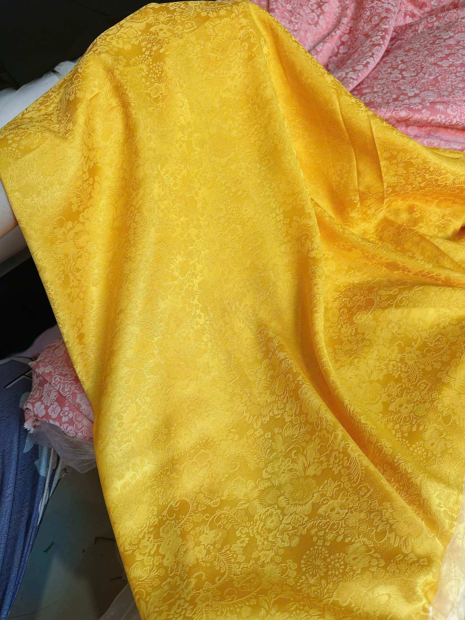 Vải lụa Gấm hoạ tiết may áo dài, đồ bà ba, pijama,vv..