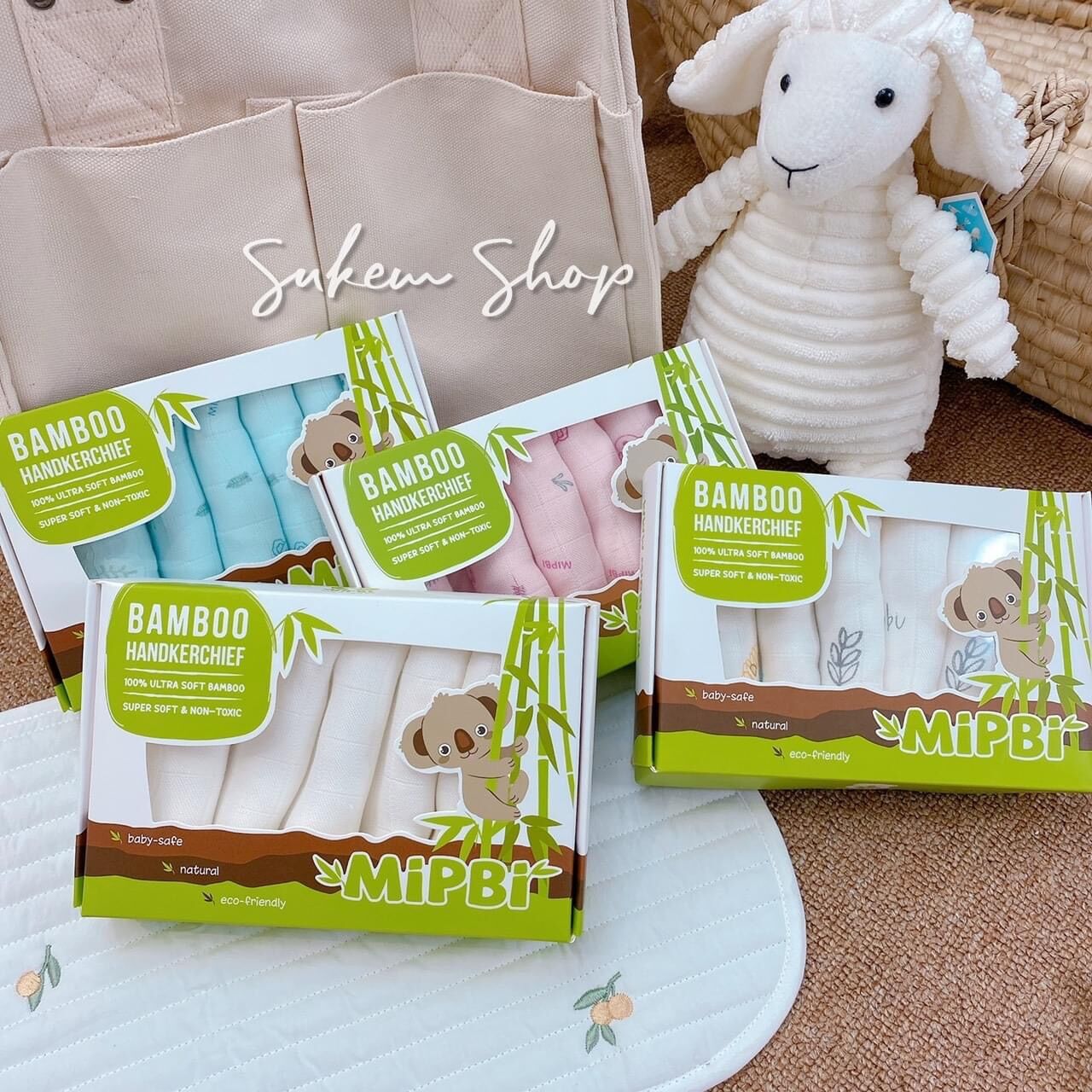 Khăn Sữa Sợi Tre MipBi ( Hộp 6 Chiếc)