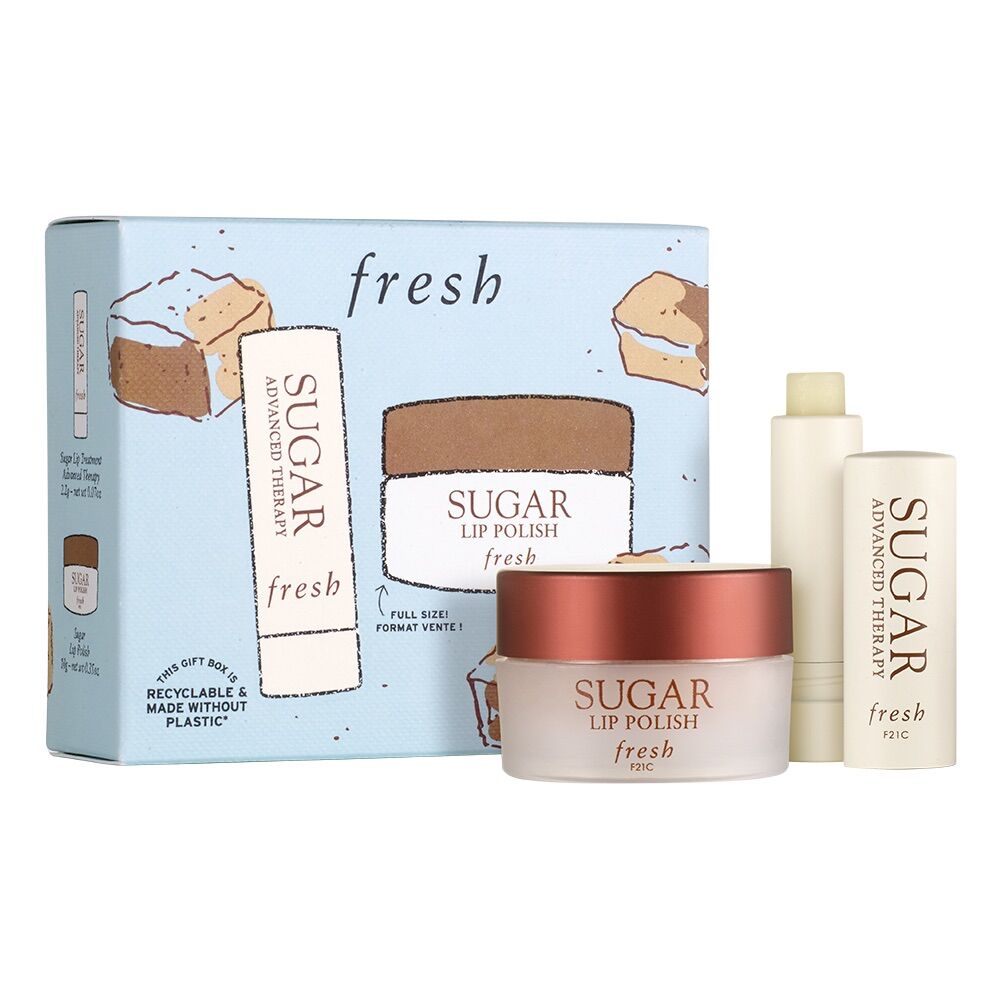 Set tẩy da chết môi & son dưỡng Fresh Sugar