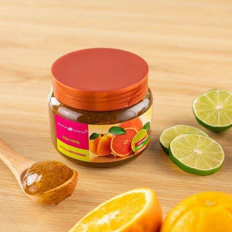 [Hcm]Tẩy Da Chết Body Cam Chanh Đào - Gel Scrub Grapefruit Lime Apricot 380G Chính Hãng Nga