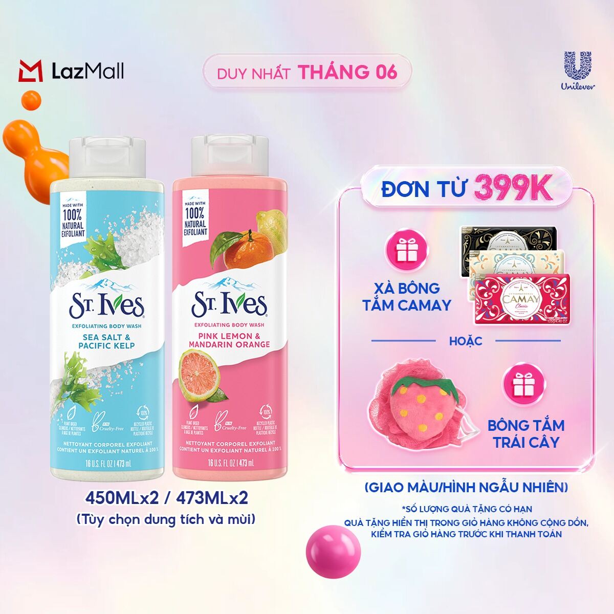 Combo 2 Sữa tắm ST.IVES  450ml (Tùy chọn)
