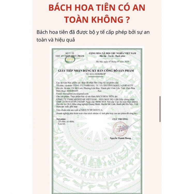 (CHÍNH HÃNG) BÁCH HOA TIÊN Lasbeauty