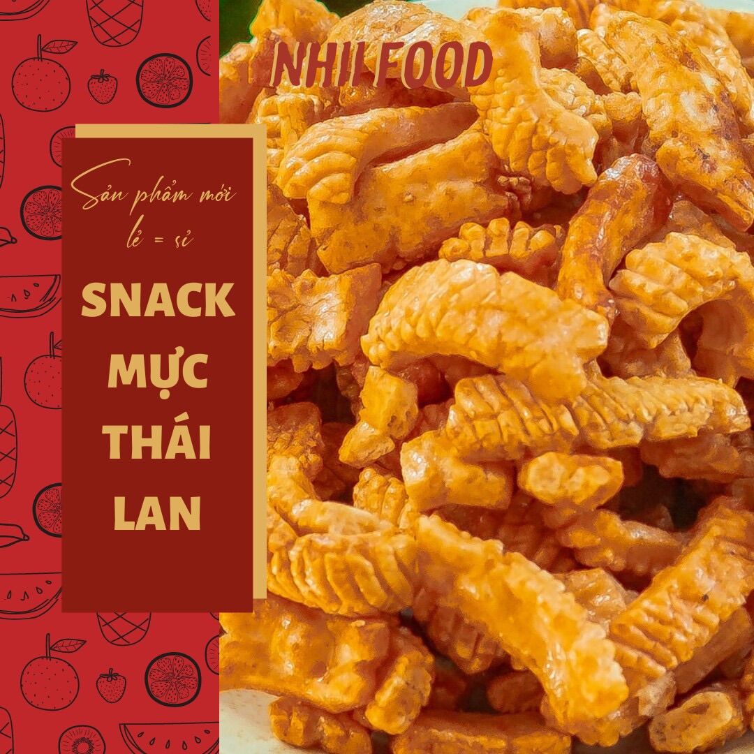 200gr snack mực thái lan loại 1 nhii food thực phẩm sạch nhà làm