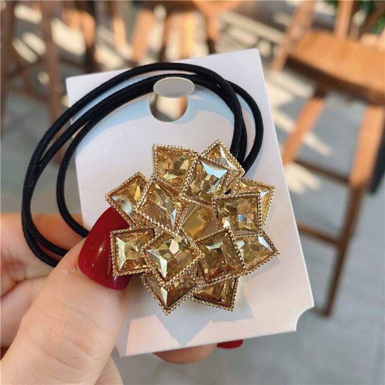 🥑dây cột tóc nữ đá pha lê ,dây cao su co giãn, phong cách thời trang hàn quốc