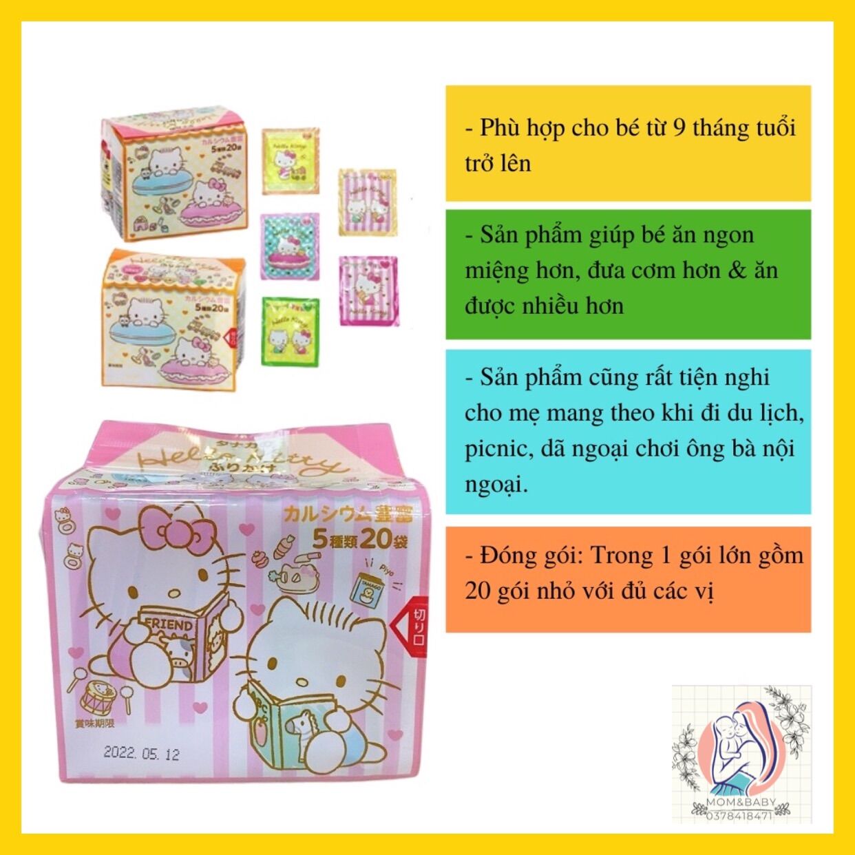 Gia vị rắc cơm thập cẩm Hello Kitty Nhật Bản cho bé