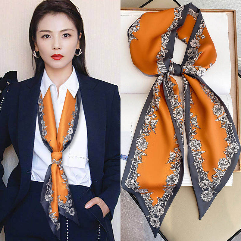 Khăn Quàng Nhỏ Áo Gió Áo Sơ Mi Phối Với Áo Sơ Mi Dài Cho Nữ Âu Phục Trang Trí Công Sở Áo Gió Cà Vạt Cổ Xuân Thu Ruy Băng Ruy Băng