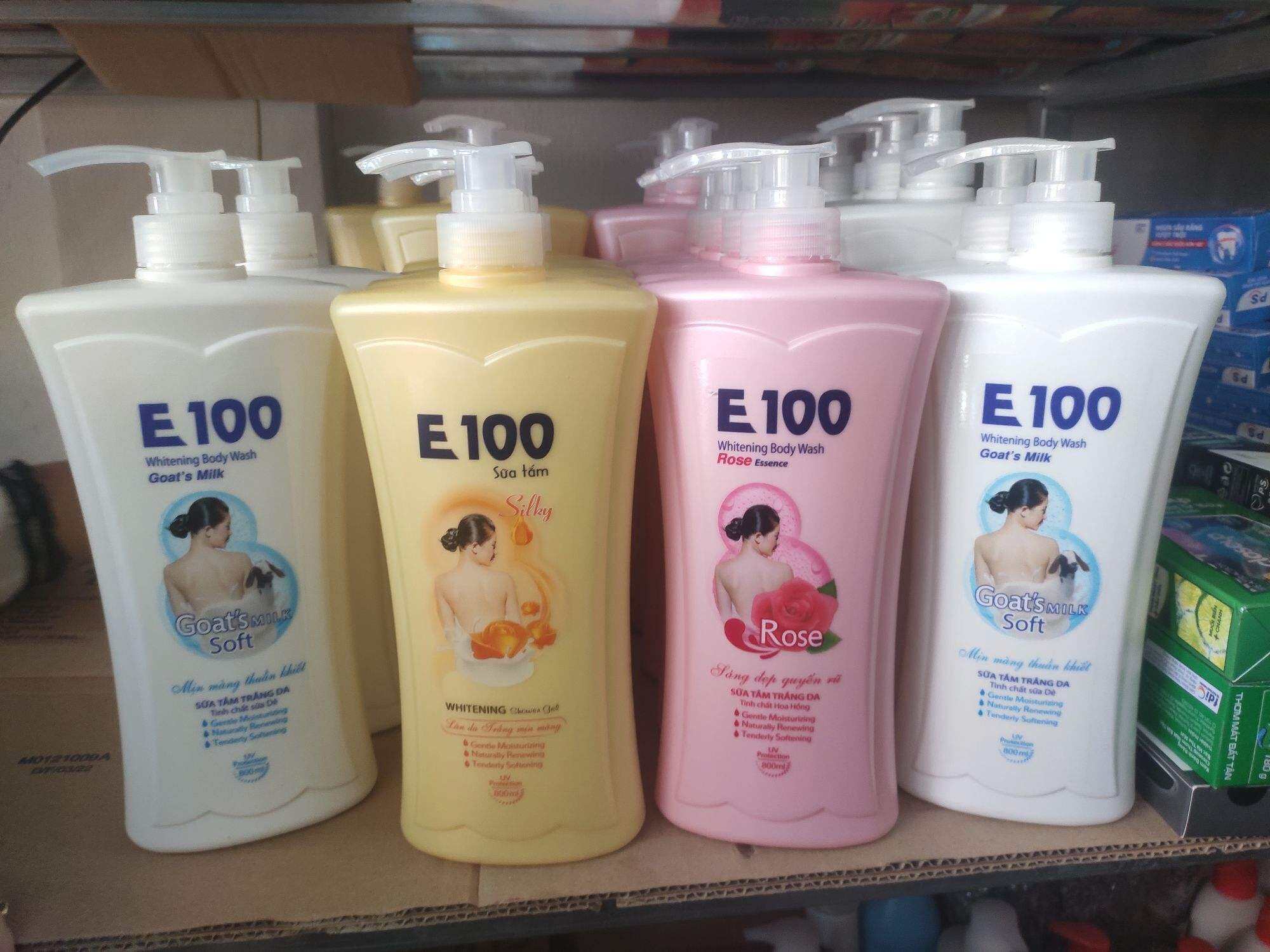 Sữa Tắm E 100 huyền Thoại cho máy Chị Chai 105k ( chai to)