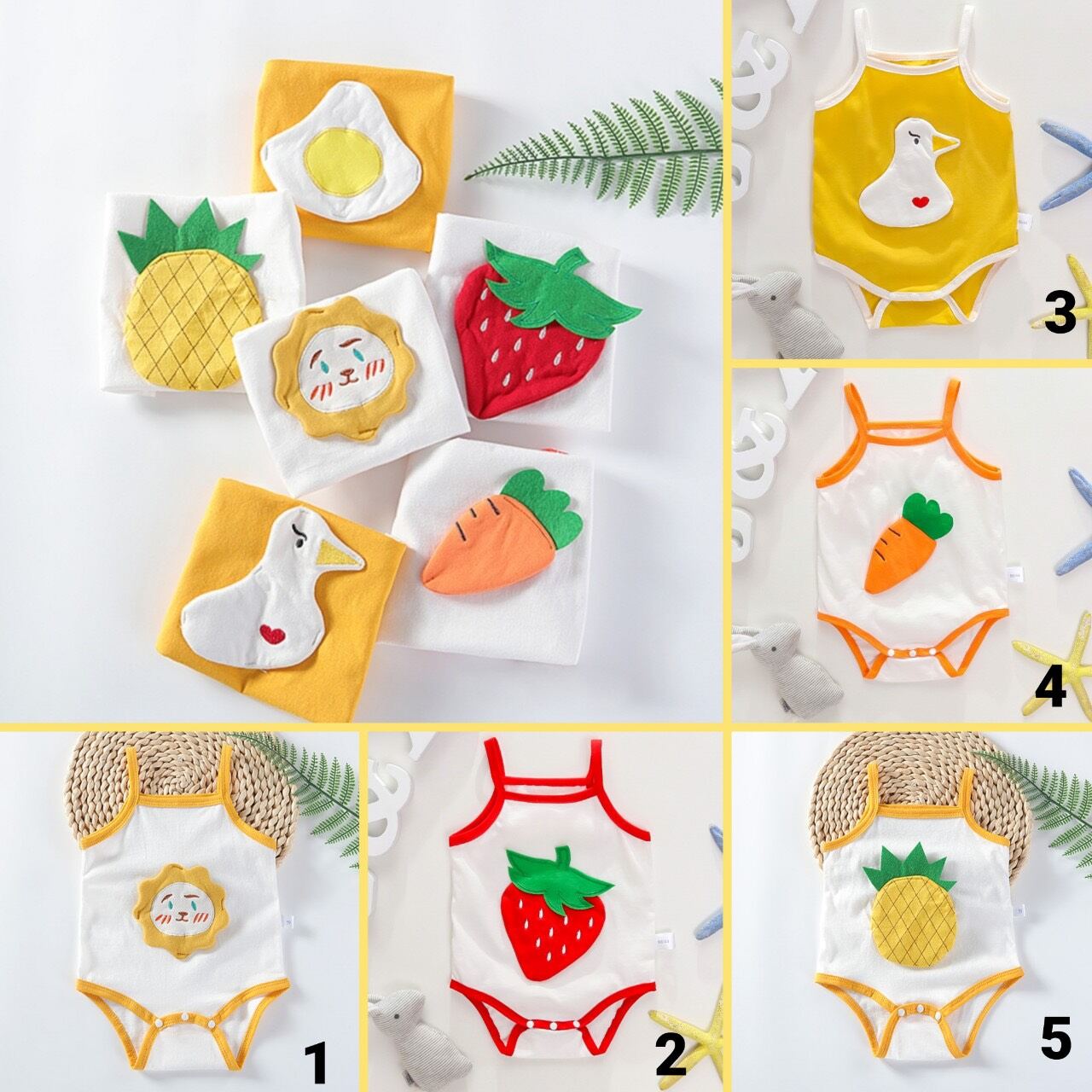 Bodysuit hai dây thoáng mát, có nút bấm cho bé gái