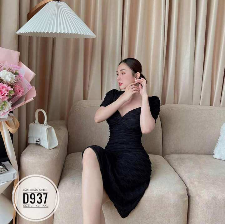 (Bigsize) Đầm thun xoắn ngực 4 màu