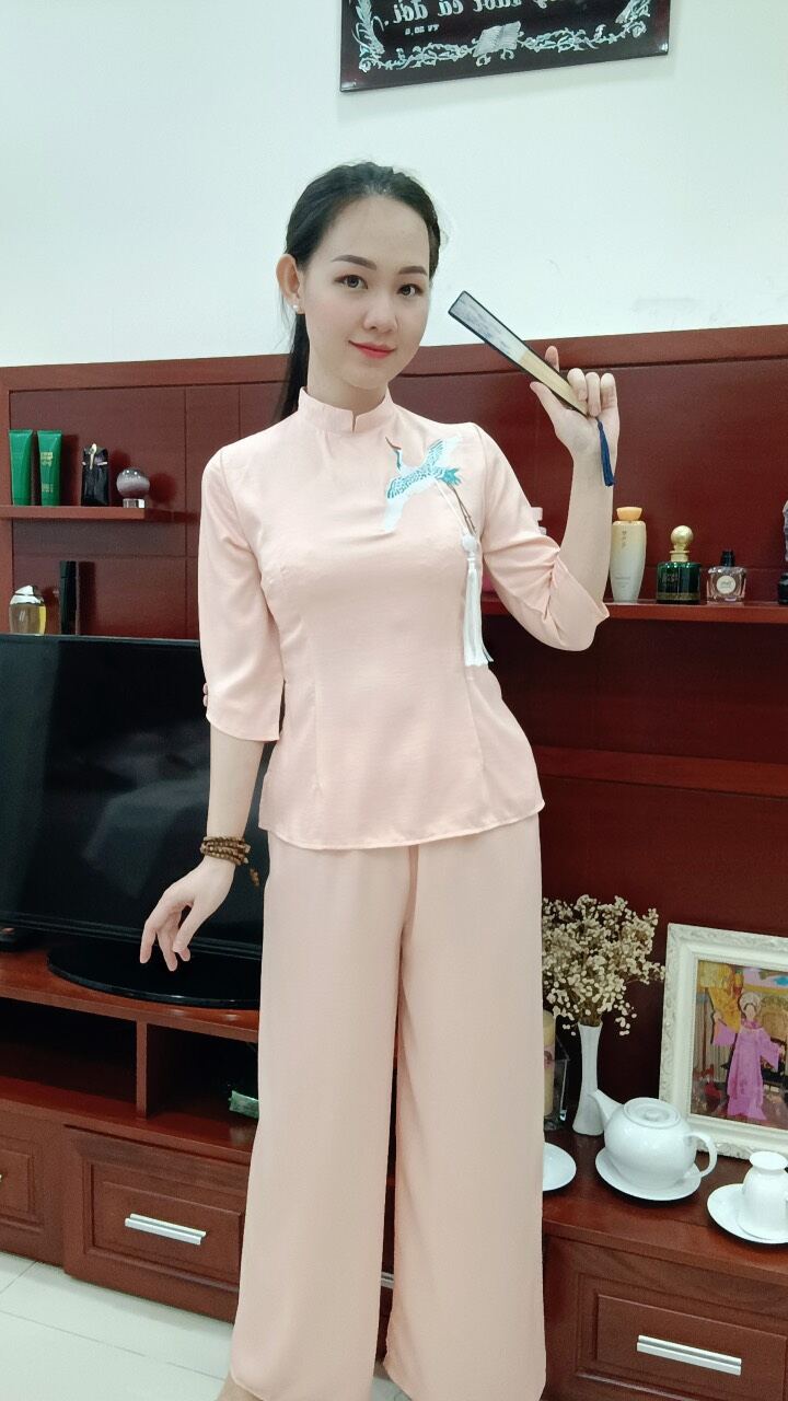 ĐỒ LAM ĐI CHÙA MẪU NỮ THÊU HẠT VẢI LỤA LOẠI 1