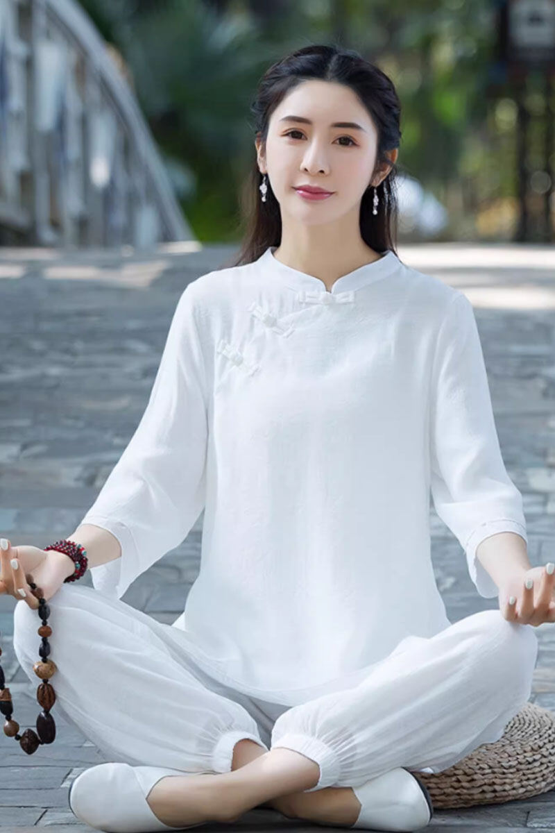 Bộ Đồ Thiền Nữ Phong Cách Trung Hoa Cổ Điển Cotton Mùa Hè 2023 Thiết Kế Giản Dị Cho Phụ Nữ Từ 18-25 Tuổi