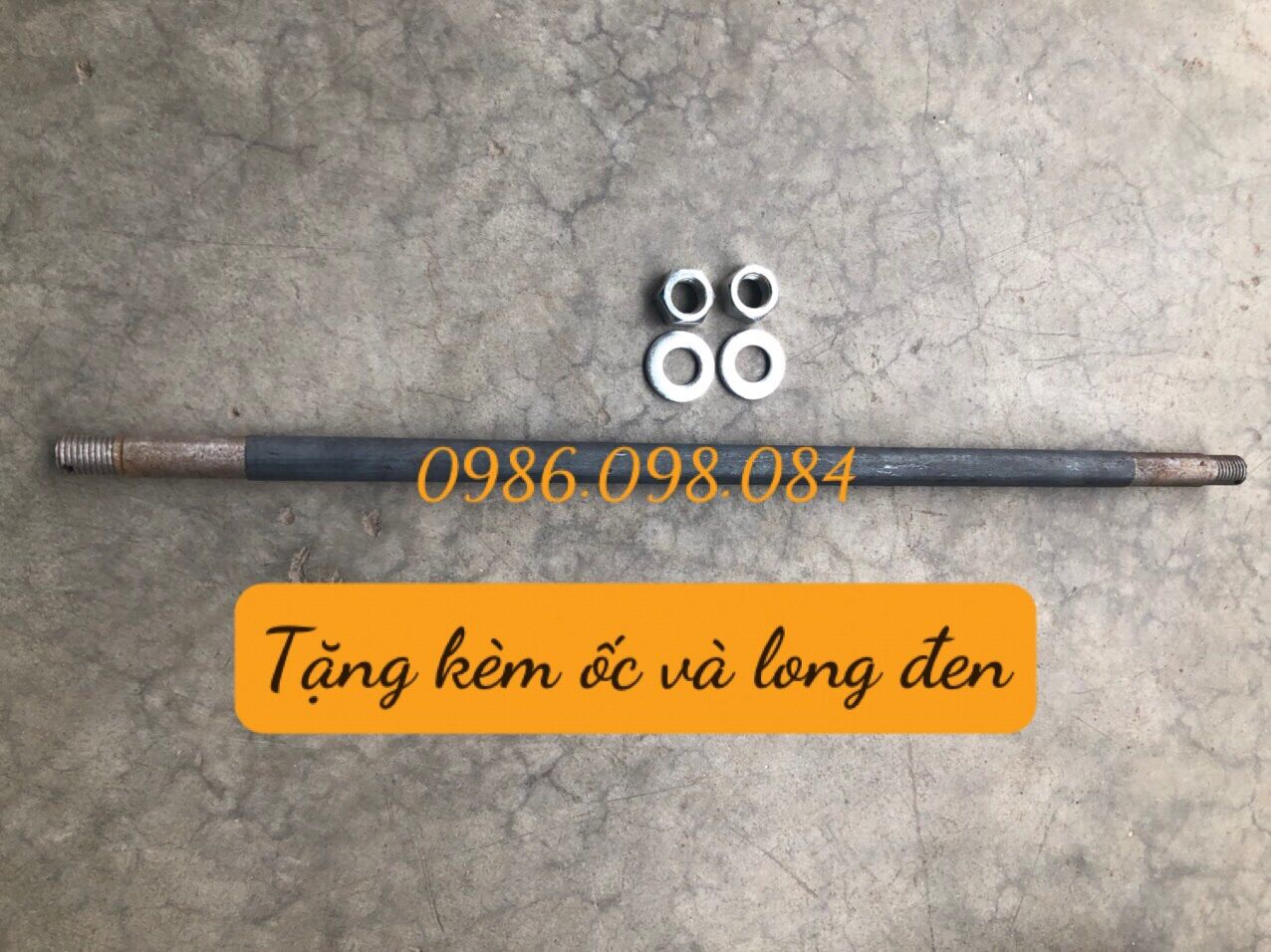 Trục bánh xe đẩy hàng 54cm và 70cm đường kính 2 đầu trục 17mm