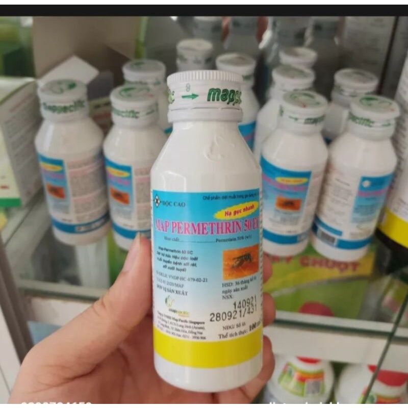 THUỘC DIỆT MUỖI SINH HỌC,MAP PERMETHRIN 50EC LỌ 100 ML