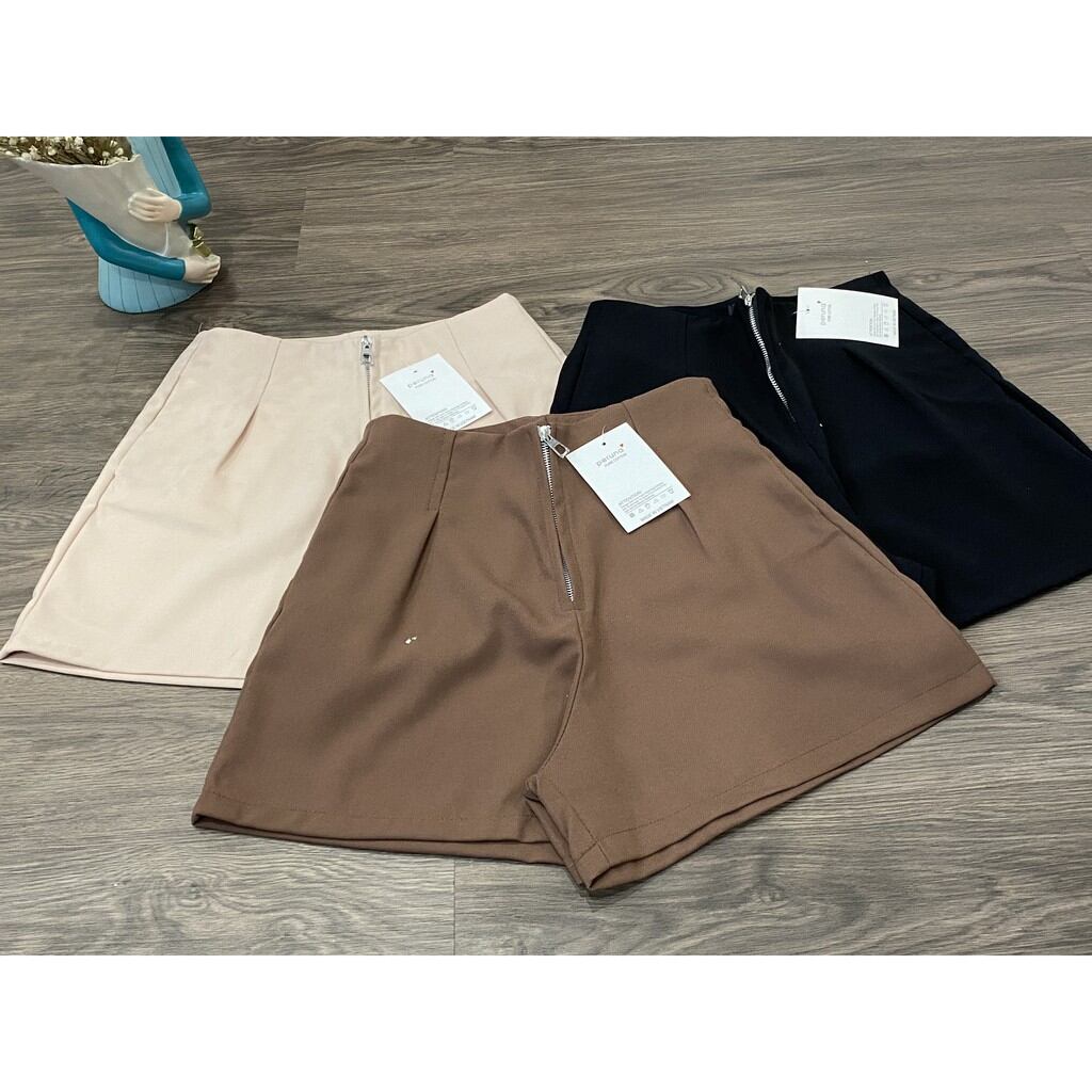 Quần Short Cạp Liền Khoá Trước