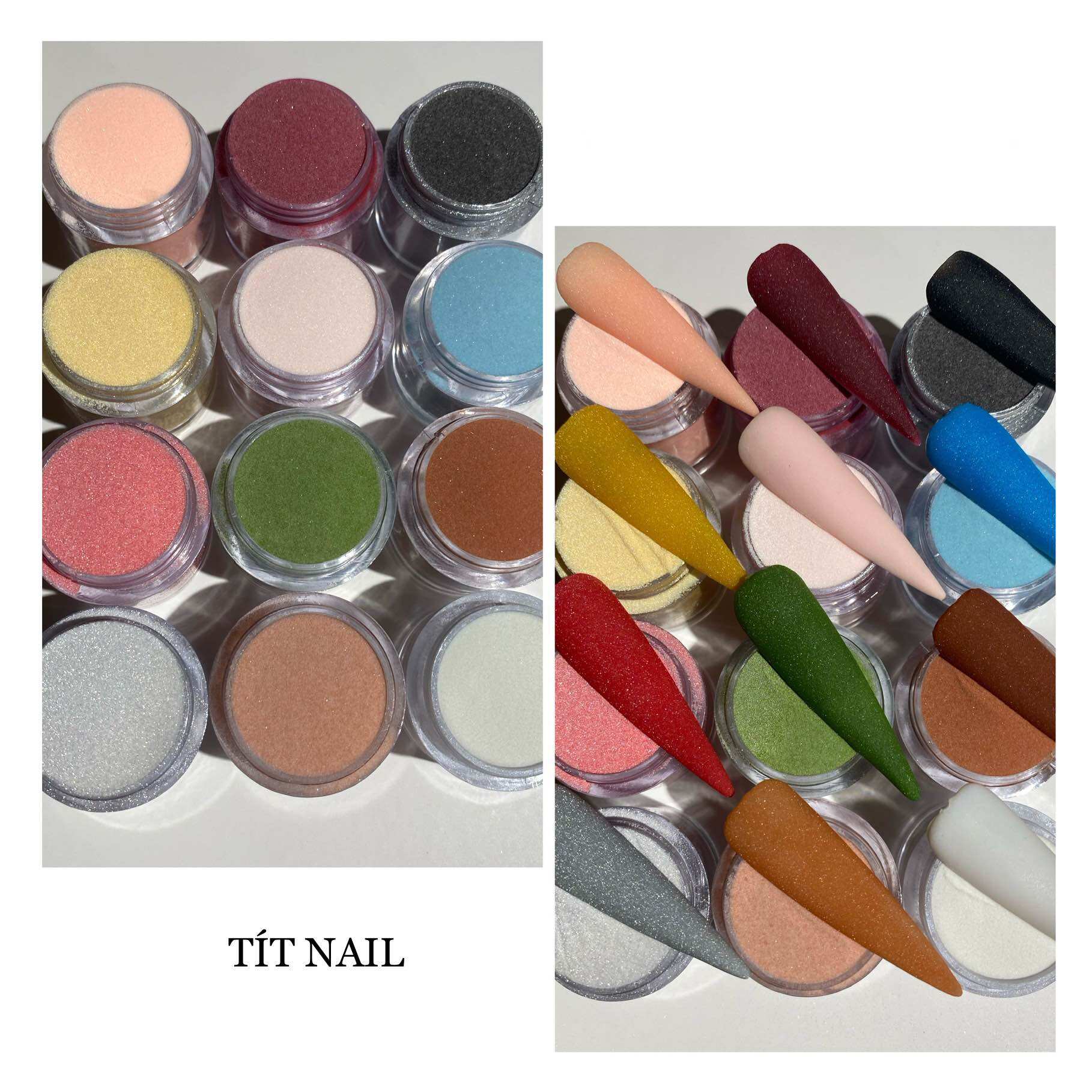 Sét bột 12màu hủ 10g đắp móng, nắn hoa, bột nhúng.