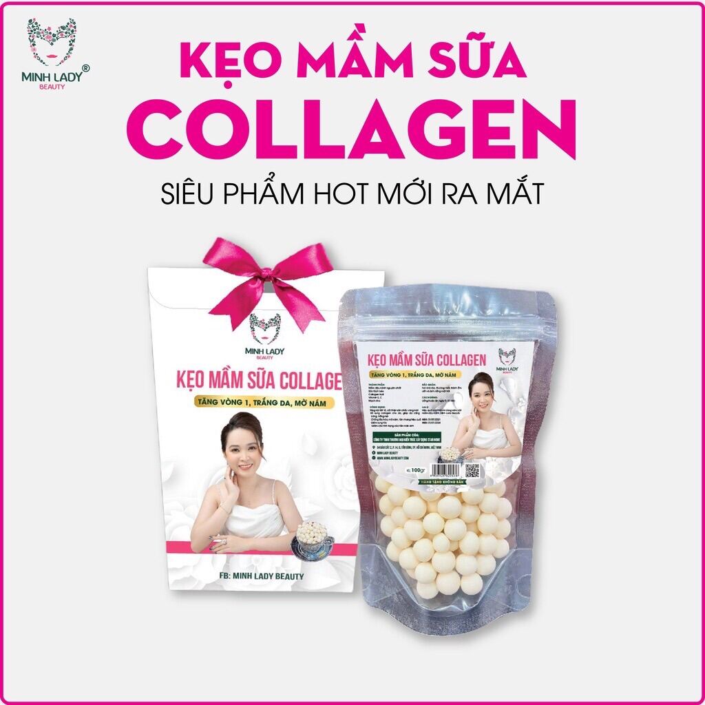 { Hót - sale 50%} Kẹo Mầm Sữa Collagen Tăng Vòng 1 Minh Lady Beauty