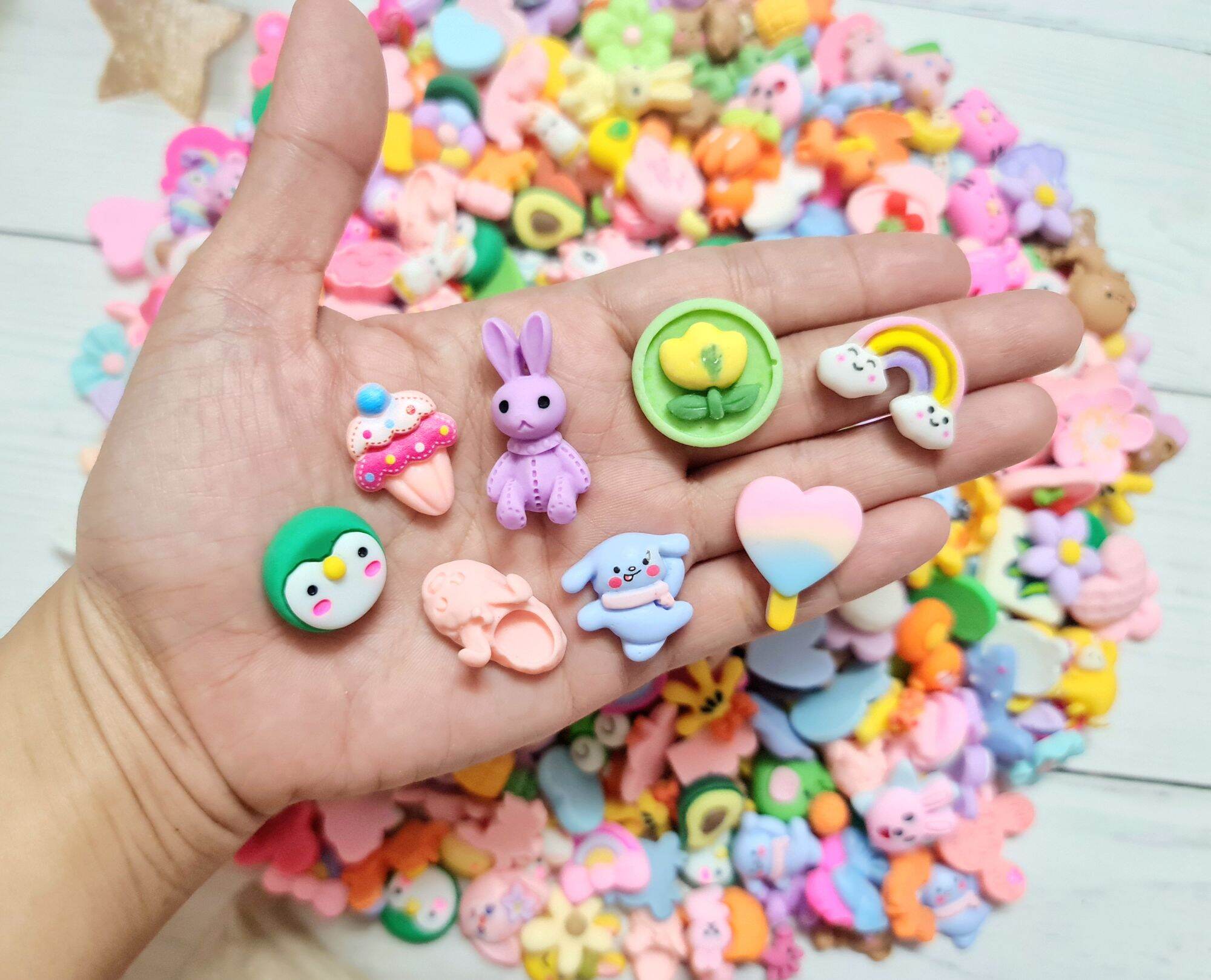 Set 50-100 charm/center dán ốp lưng, slime ,làm kẹp tóc