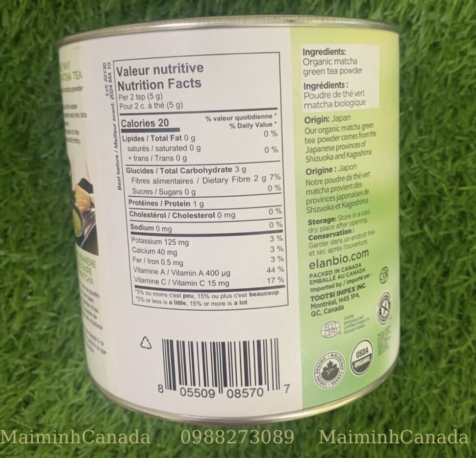 Powder green tea matcha Elan organic 250g