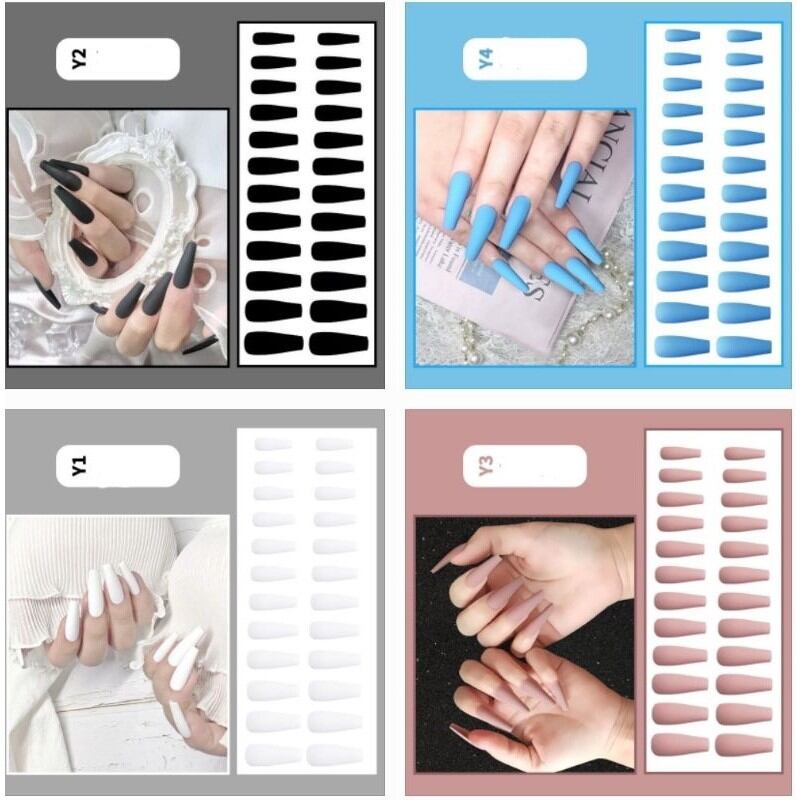 Bộ 24 móng tay giả sơn nhám fom thang dài sll-t-003
