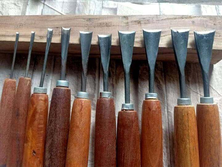 Bộ 10 cây đục móng cong, đục vũm chữ C, đục làm cây cảnh bonsai sáo diều mài sắc