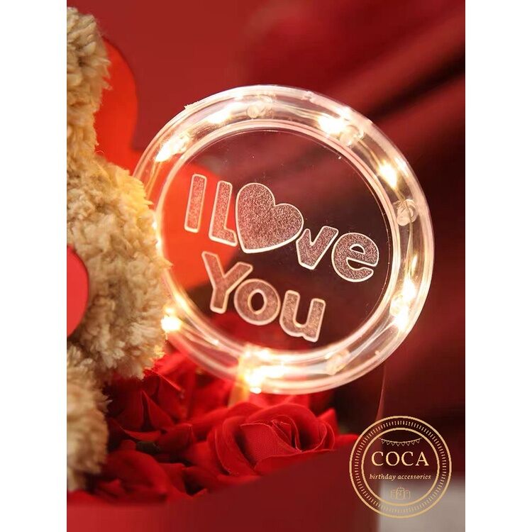 Đèn LED tròn chữ I LOVE YOU